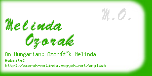 melinda ozorak business card